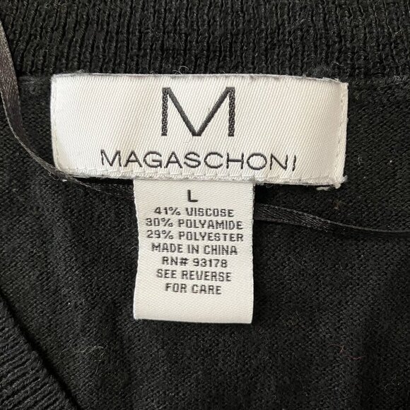 Magaschoni Black V-Neck Sweater Size L - Picture 3 of 4